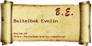 Beitelbek Evelin névjegykártya